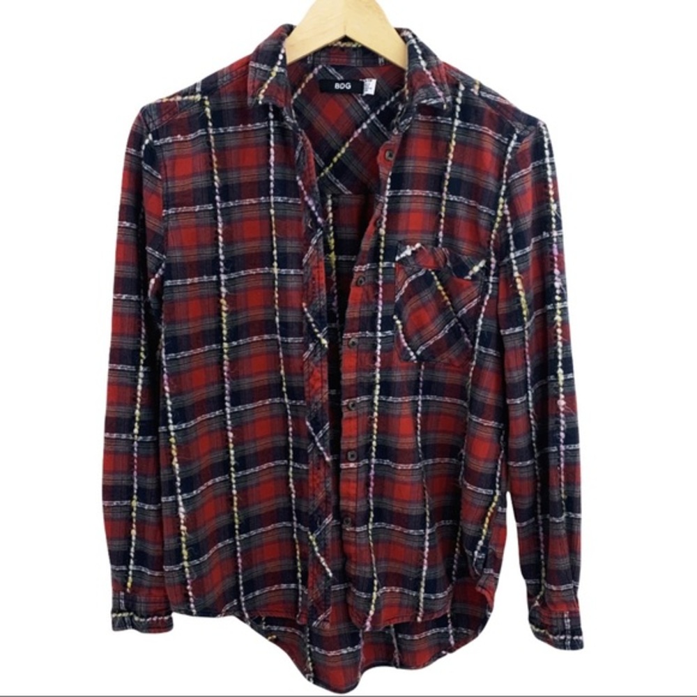 Urban Outfitters BDG Red Flannel Button Up Shirt Women’s Size Medium